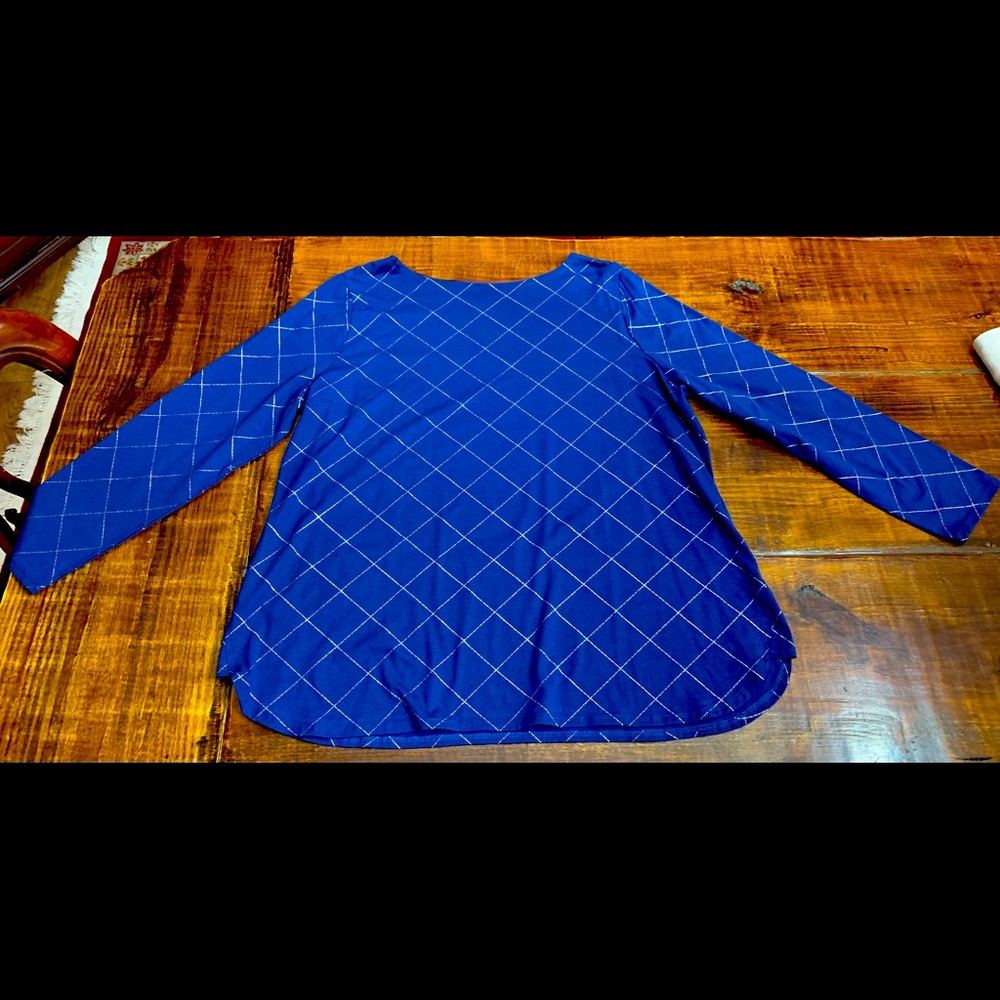 Soma long sleeve tunic, size XXL. Dark blue & gold